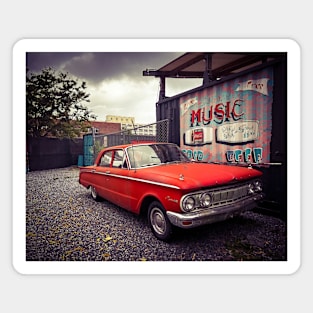 Vintage Red Car New York City Magnet